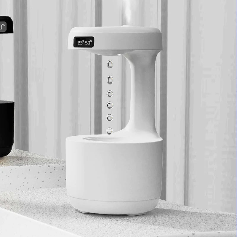 Bedroom Anti-Gravity Humidifier with Clock Water Drop Backflow Aroma Diffuser Large Capacity Office Bedroom Mute Heavy Fog Household Sprayer